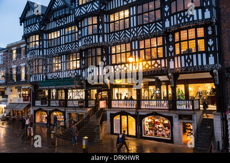 The Rows shops at Christmas, Bridge Street, Chester Stock Photo