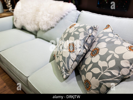 Pillows on a sofa in a design studio Stock Photo