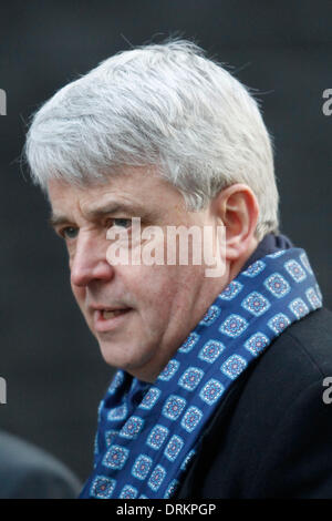London, UK, UK. 28th Jan, 2014. ANDREW LANSLEY CBE MP, Leader of the House of Commons and Lord Privy Seal attends the weekly cabinet meeting at No.10 Downing Street in the City of Westminster, London. © Tal Cohen/ZUMAPRESS.com/Alamy Live News Credit:  ZUMA Press, Inc./Alamy Live News Stock Photo
