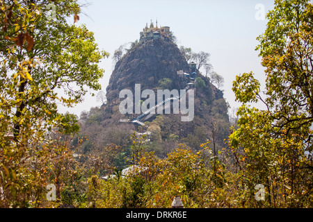 Buddhist temple on Mount Popa, Myanmar Stock Photo