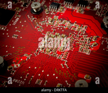 Electronic components on the circuit board computer Stock Photo