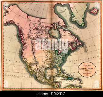 A new map of North America from the latest authorities 1811 Stock Photo