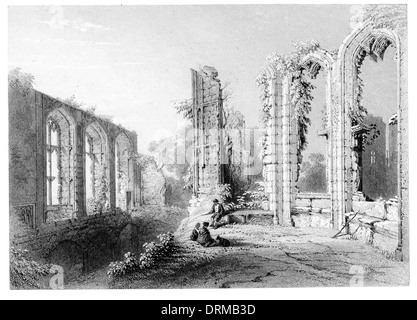 Kenilworth Castle ruin circa 1880 Stock Photo