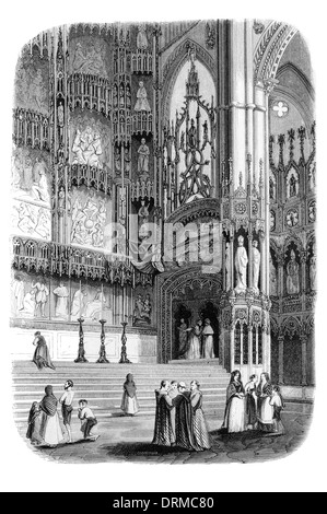 The Primate Cathedral of Saint Mary of Toledo Large Chapel  Spain circa 1848 Stock Photo