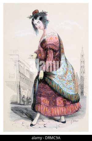 Gypsy  Romany  Woman nomadic people Spain circa 1848 Stock Photo