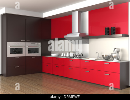 Wine red kitchen discount cabinets