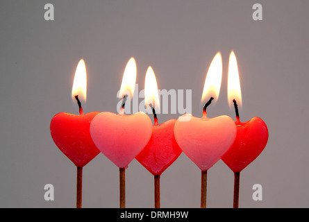 Heart-shaped candles,London Stock Photo