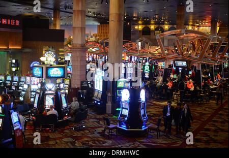 Las Vegas, USA. 10th Jan, 2014. Interior view of the casino of hotel MGM in Las Vegas, USA, 10 January 2014. Photo: Britta Pedersen/dpa/Alamy Live News Stock Photo