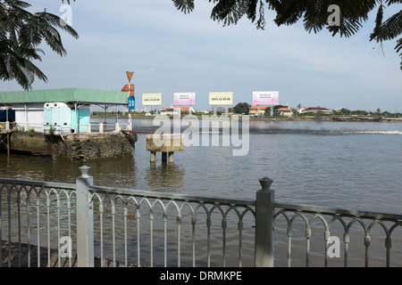 View eastwards across Saigon River Ho Chi Minh City Vietnam Stock Photo