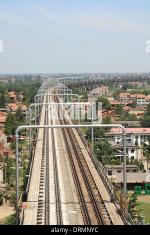 railway electrification Stock Photo