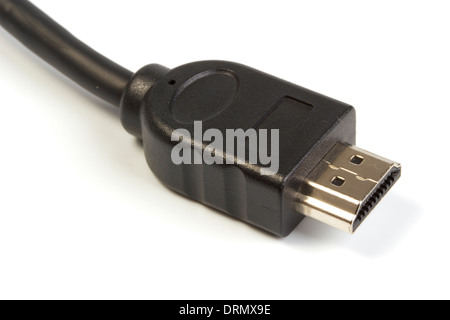 HDMI cable close-up isolated on white background Stock Photo