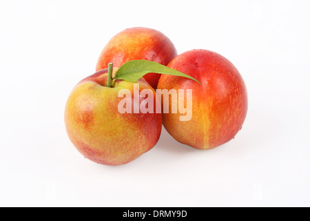 three peaches Stock Photo