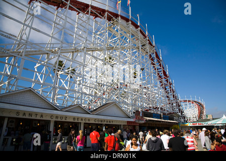 Giant Dipper Rollercoaster, Santa Cruz Boardwalk, Santa Cruz, CA, California, USA Stock Photo