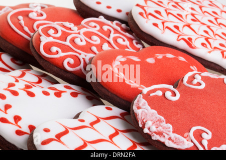 Gingerbread heart and tulips Stock Photo