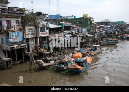 Working Boats Mỹ Tho Mekong Delta Vietnam Stock Photo