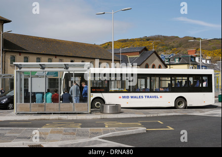 New bus shelters at Aberystwyth's 'Transport Gateway', Wales, UK Stock Photo