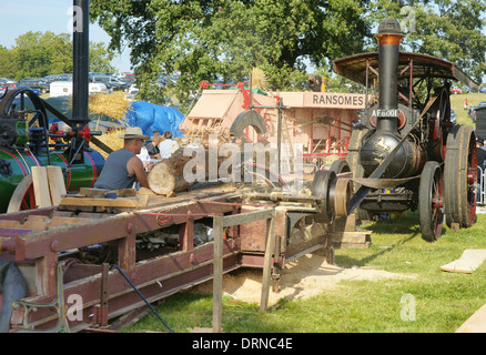 1920 Aveling & Porter Agricultural steam engine 9096 AF6001 Jubilee driving belt driven rack circular saw Stock Photo