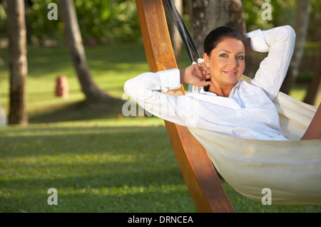 Woman on hammock. Stock Photo