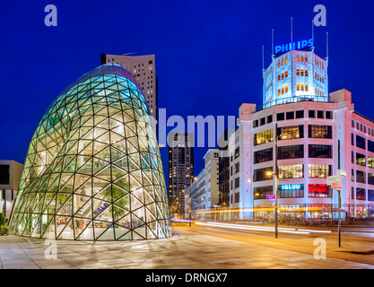 Eindhoven, Netherlands, Europe - The Blob building modern architecture in the centre of the city used as the entrance to The Admirant shopping mall Stock Photo