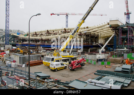 Remodeling project of Le Forum des Les Halles in the 1st arrondissement under construction, Paris, France. 2014