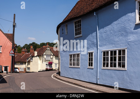 Street Scene, Castle Hedingham, Essex England Stock Photo