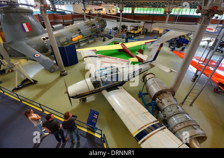 Interior of the former Manchester Air and Space Museum, which was part of the Museum of Science and Industry, Manchester, England. Stock Photo