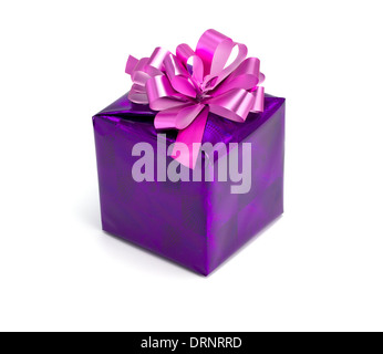 Violet gift on the white isolated background Stock Photo
