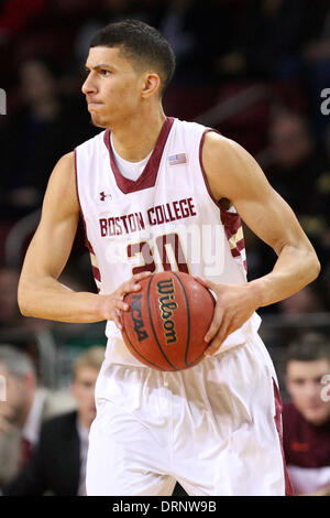 Chestnut Hill, Massachusetts, USA. 30th Jan, 2014. January 29, 2014; Boston College Eagles guard Lonnie Jackson (20) in action during the NCAA basketball game between the Virginia Tech Hokies and Boston College Eagles at Conte Forum. Boston College defeated Virginia Tech 76-52. Anthony Nesmith/CSM/Alamy Live News Stock Photo