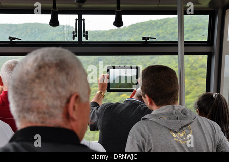 Wings of Tatev, the world's longest reversible cable car line built in one section, Armenia Stock Photo