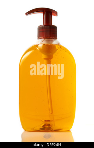 Download One Plastic Bottle With Orange Liquid Soap With Pump Isolated On Stock Photo Alamy PSD Mockup Templates
