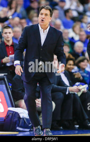 Omaha, Nebraska, USA. 28th Jan, 2014. Jan 28, 2014 - Omaha, NE U.S. - St. John's Red Storm head coach Steve Lavin in action during an NCAA men's basketball game between St. John's Red Storm and Creighton Bluejays at Century Link Center in Omaha, NE.Doug McDermott lead all scorers with 39 points.Creighton won 63-60.Michael Spomer/Cal Sport Media/Alamy Live News Stock Photo