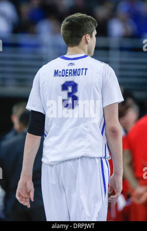 Omaha, Nebraska, USA. 28th Jan, 2014. Jan 28, 2014 - Omaha, NE U.S. - Creighton Bluejays forward Doug McDermott #3 in action during an NCAA men's basketball game between St. John's Red Storm and Creighton Bluejays at Century Link Center in Omaha, NE.Doug McDermott lead all scorers with 39 points.Creighton won 63-60.Michael Spomer/Cal Sport Media/Alamy Live News Stock Photo