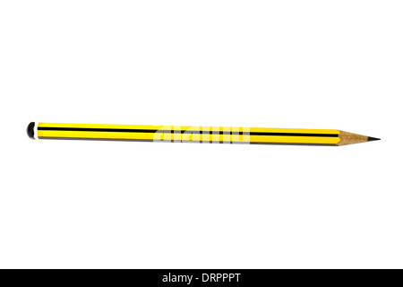 Yellow pencil isolated on white Stock Photo