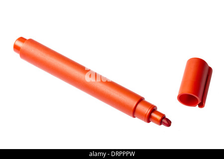 red highlighter isolated on white Stock Photo