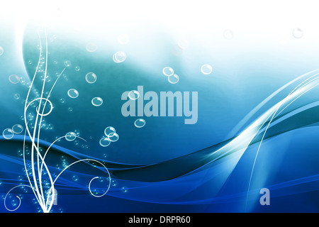 Abstract water wave and bubble background Stock Photo