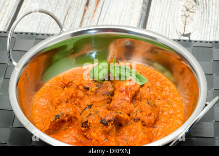 A Balti dish containing Chicken Tikka Masala curry Stock Photo