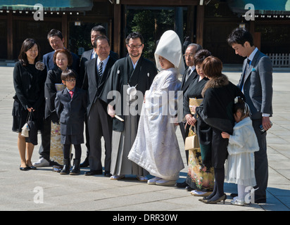 Shinto Wedding Group, Tokyo, Japan Stock Photo