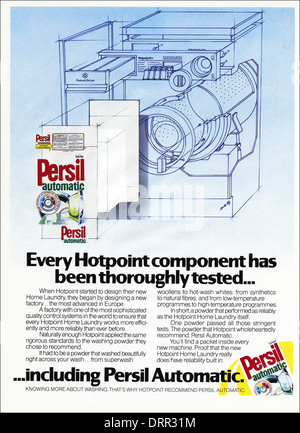 1980s magazine advertisement advertising PERSIL AUTOMATIC washing powder, advert circa 1983 Stock Photo