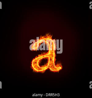 fire alphabets, small letter a Stock Photo