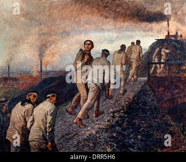 Triptych of the mine 1902 Constantin Meunier 1831-1905 Belgian