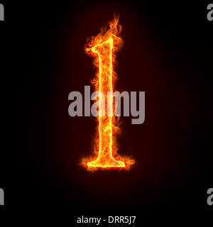 fire alphabets, small letter l Stock Photo