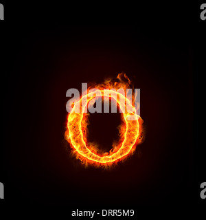 fire alphabets, small letter o Stock Photo