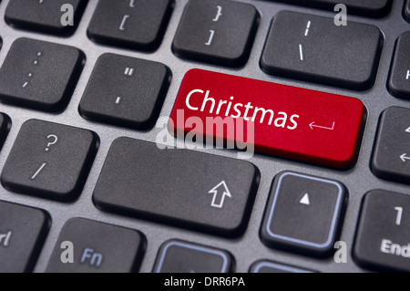 christmas message on keyboard enter key Stock Photo