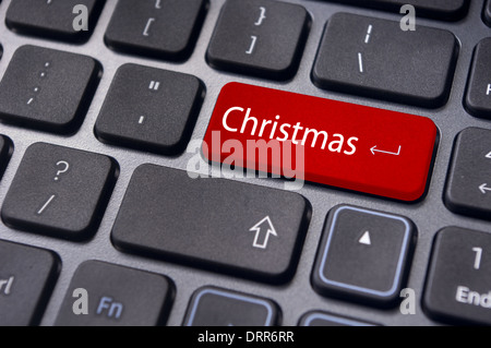 christmas message on keyboard enter key Stock Photo
