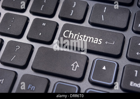christmas message on keyboard enter key Stock Photo