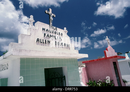 Family tomb in a cemetery in Cozumel, Mexico Stock Photo