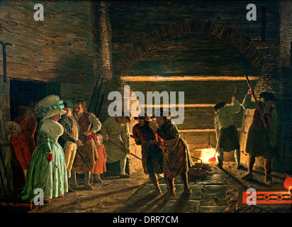 Interior of a foundry by Leonard Defrance 1735-1805 Flemish Belgian Belgium Stock Photo