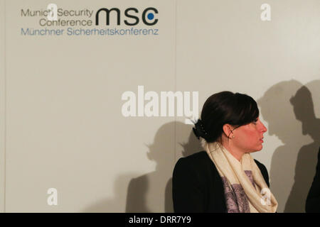 Munich, Germany. 31st Jan, 2014. Staff members talk ahead of the opening ceremony of the 50th Munich Security Conference in Munich, Germany, on Jan. 31, 2014. The 50th Munich Security Conference kicked off Friday afternoon in southern German city of Munich, and run through Sunday. © Zhang Fan/Xinhua/Alamy Live News Stock Photo