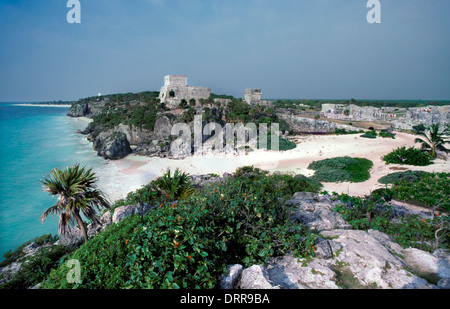 Mayan Ruins of Tulum on the Yucatan Peninsula, Mexico Stock Photo