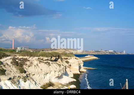 Industrial complex near the Mediterranean Sea in Cyprus Stock Photo